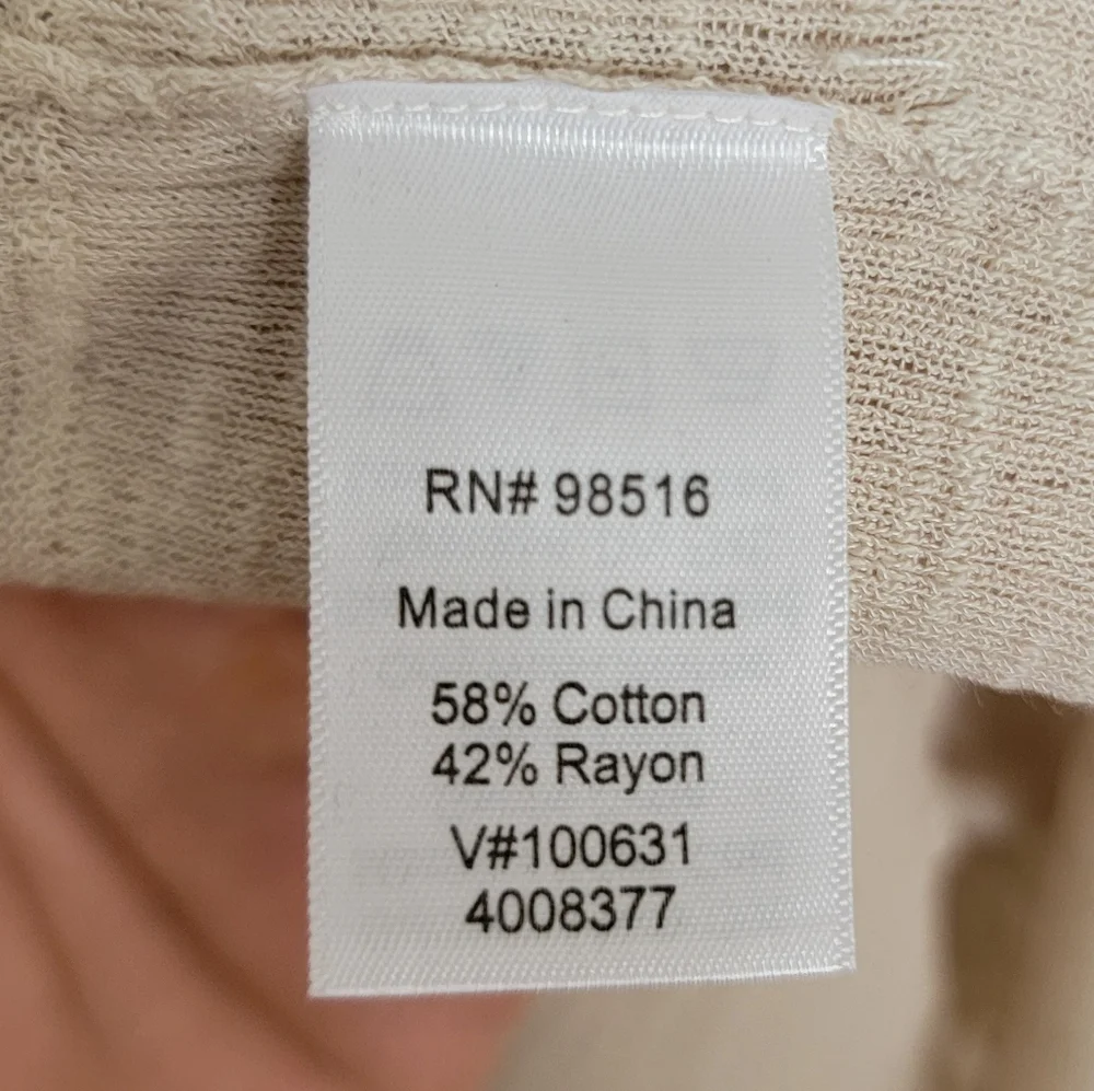 Coldwater Creek Cream Cardigan Sweater Lightweight Open-Front - Picture 6 of 9